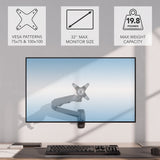 Monitor Mount - CLiX Series Full Motion Single Monitor Wall Mount with Gas Spring Arm - Mount-It! -