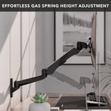Monitor Mount - CLiX Series Full Motion Single Monitor Wall Mount with Gas Spring Arm - Mount-It! -