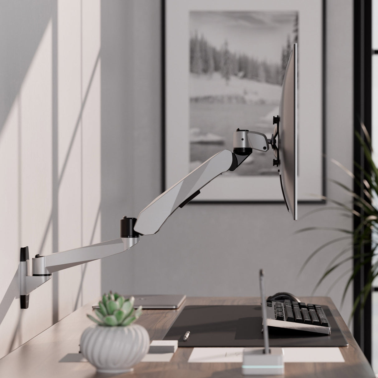 Monitor Mount - CLiX Series Full Motion Single Monitor Wall Mount with Gas Spring Arm - Mount-It! -
