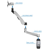 Monitor Mount - CLiX Series Full Motion Single Monitor Wall Mount with Gas Spring Arm - Mount-It! -