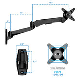 Monitor Mount - CLiX Series Full Motion Single Monitor Wall Mount with Gas Spring Arm - Mount-It! -