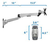 Monitor Mount - CLiX Series Full Motion Single Monitor Wall Mount with Gas Spring Arm - Mount-It! -