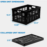 Storage Crate - Collapsible Milk Crate - Set of 3 - Mount-It! - WI-3003