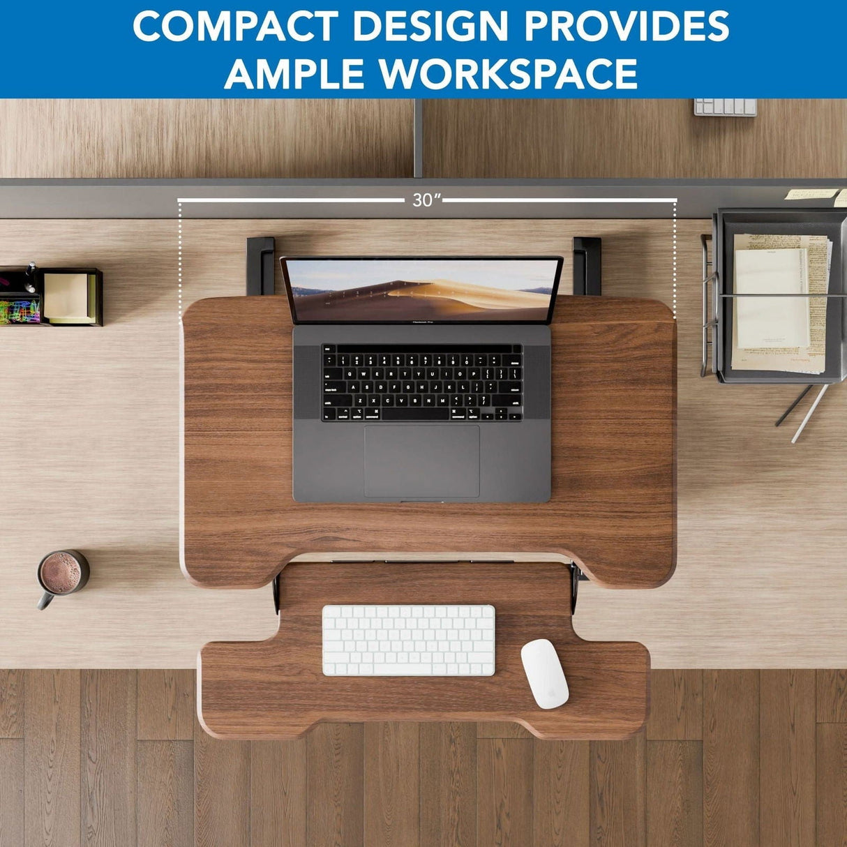 Desk Converters - Compact Standing Desk Converter with 30" Desktop - Mount-It! -