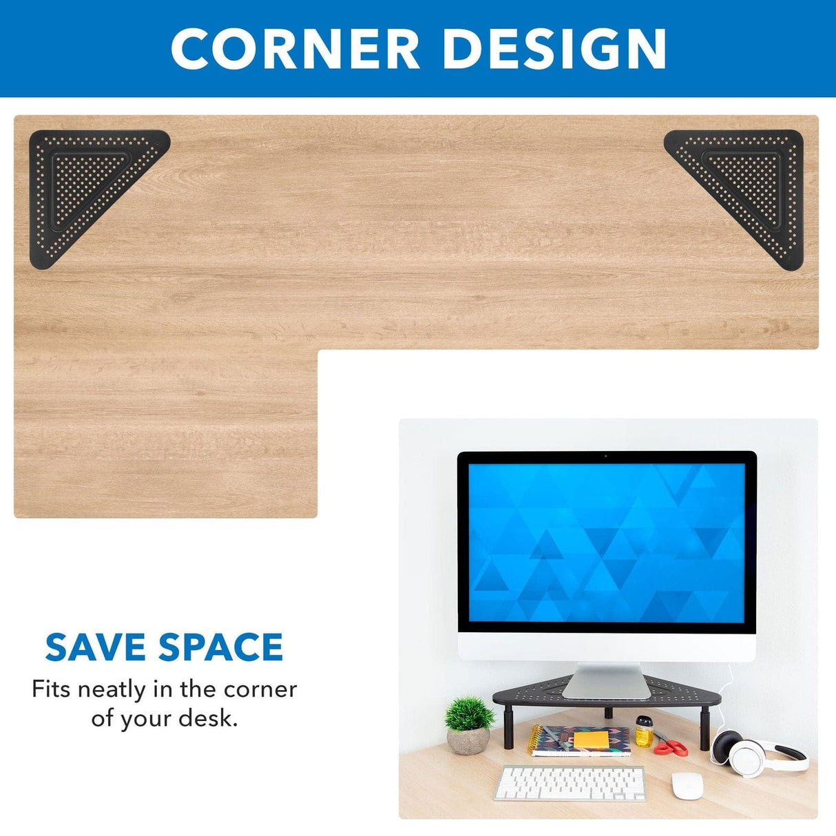 Monitor Risers - Corner Desk Monitor Stand - Mount-It! - MI-7362