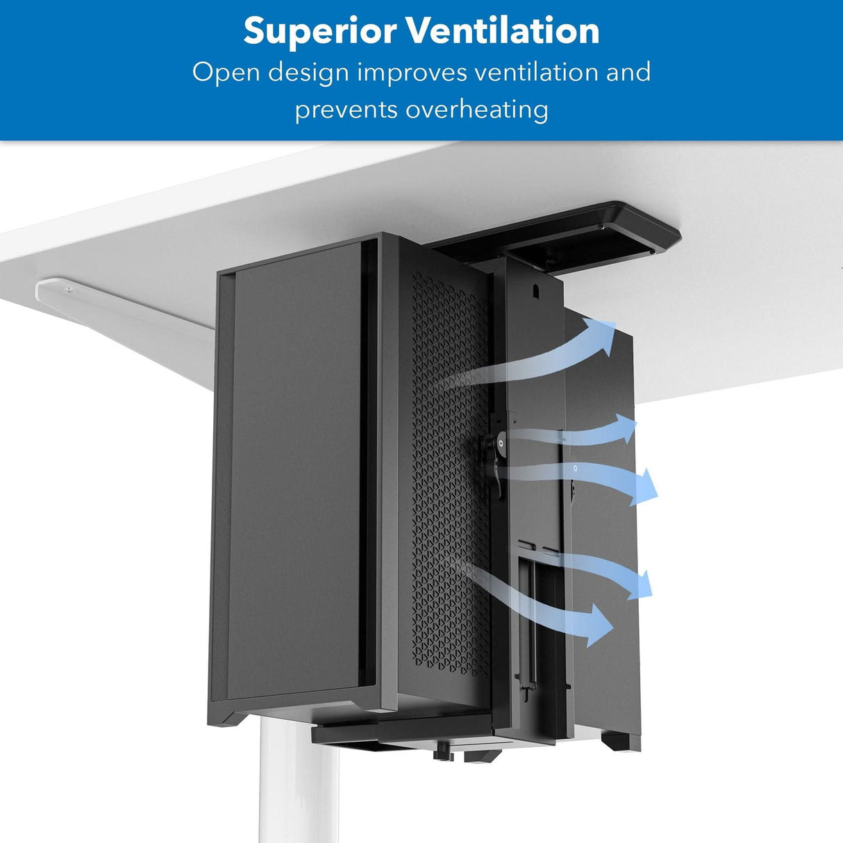 CPU Holder - Deluxe CPU Mount with Sliding Track - Mount-It! - MI-7172