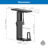 CPU Holder - Deluxe CPU Mount with Sliding Track - Mount-It! - MI-7172