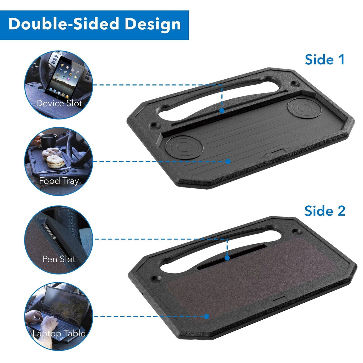 Vehicle Mount - Double-Sided Multi-Use Steering Wheel Tray - Mount-It! - MI-7313