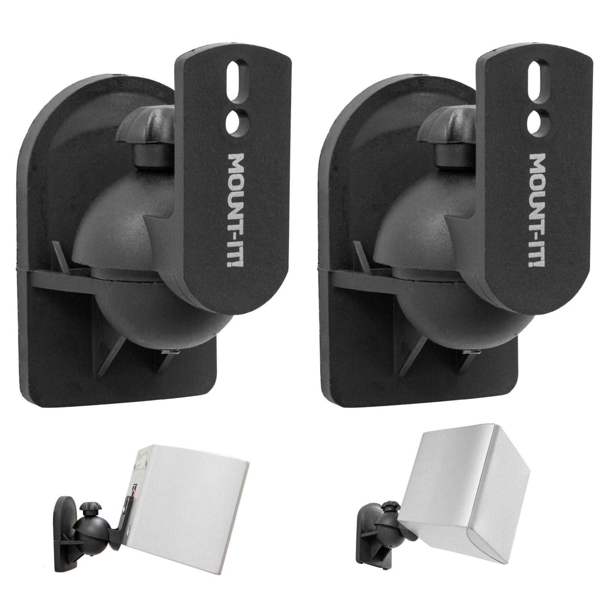 Sound Less Mount Mount-It! Dual Low Profile Universal Speaker Wall Mounts | MI-SB28