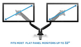 Monitor Mount - Dual Monitor Desk Mount With Gas Spring Arms - Mount-It! -