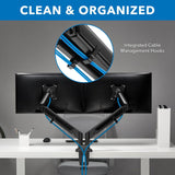 Monitor Mount - Dual Monitor Mount With Low Profile Gas Spring Arms - Mount-It! - MI-4884B