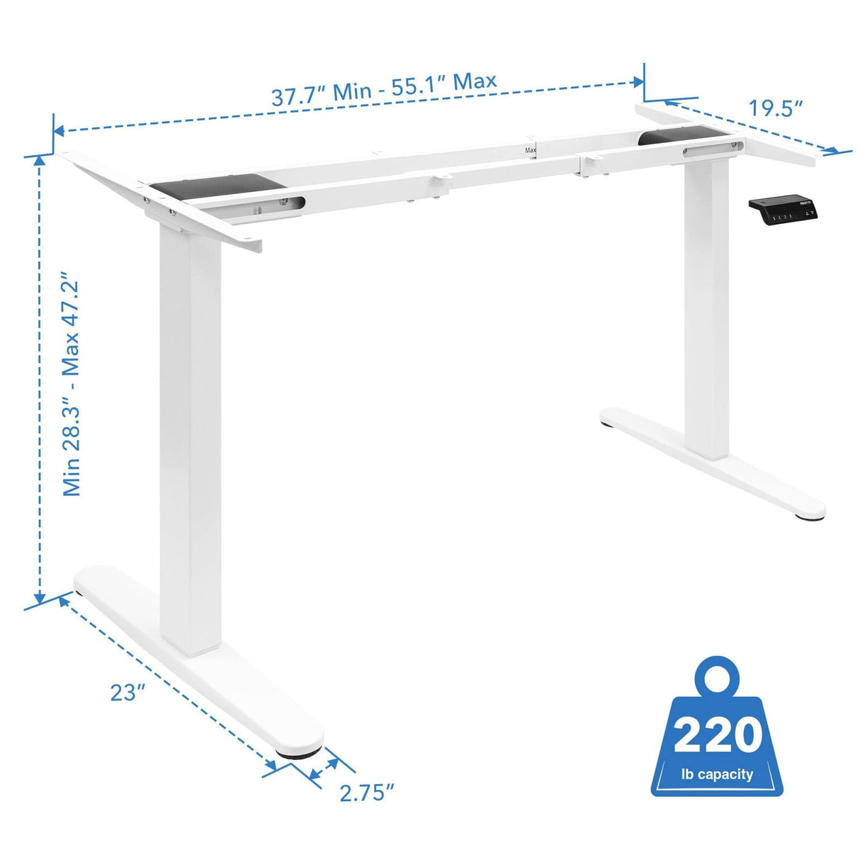 Standing Desk - Dual Motor Electric Standing Desk Base - Mount-It! -