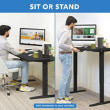 Standing Desk - Dual Motor Electric Standing Desk with 55" Tabletop - Black Base - Mount-It! -