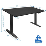 Standing Desk - Dual Motor Electric Standing Desk with 55" Tabletop - Black Base - Mount-It! -