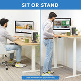 Standing Desk - Dual Motor Electric Standing Desk with 55" Tabletop - White Base - Mount-It! -