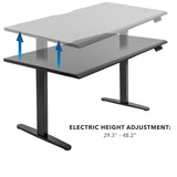 Standing Desk - Dual Motor Electric Standing Desk with 60" Tabletop - Black Base - Mount-It! -