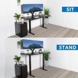 Standing Desk - Dual Motor Electric Standing Desk with 60" Tabletop - Black Base - Mount-It! -