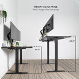 Standing Desk - Dual Motor Electric Standing Desk with 60" Tabletop - Black Base - Mount-It! -