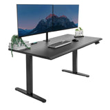 Standing Desk - Dual Motor Electric Standing Desk with 60" Tabletop - Black Base - Mount-It! -