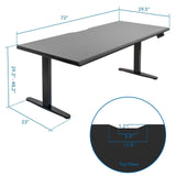 Standing Desk - Dual Motor Electric Standing Desk with 72" Tabletop - Black Base - Mount-It! -