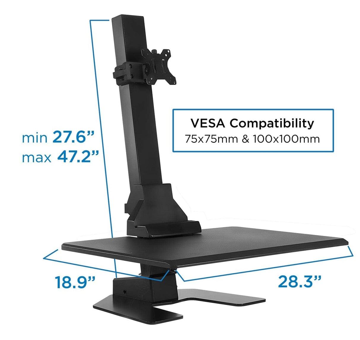 Desk Converters - Electric Standing Desk Converter for 1 Monitor - Mount-It! -