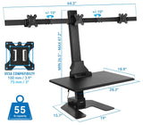 Desk Converters - Electric Standing Desk Converter for 3 Monitors - Mount-It! -