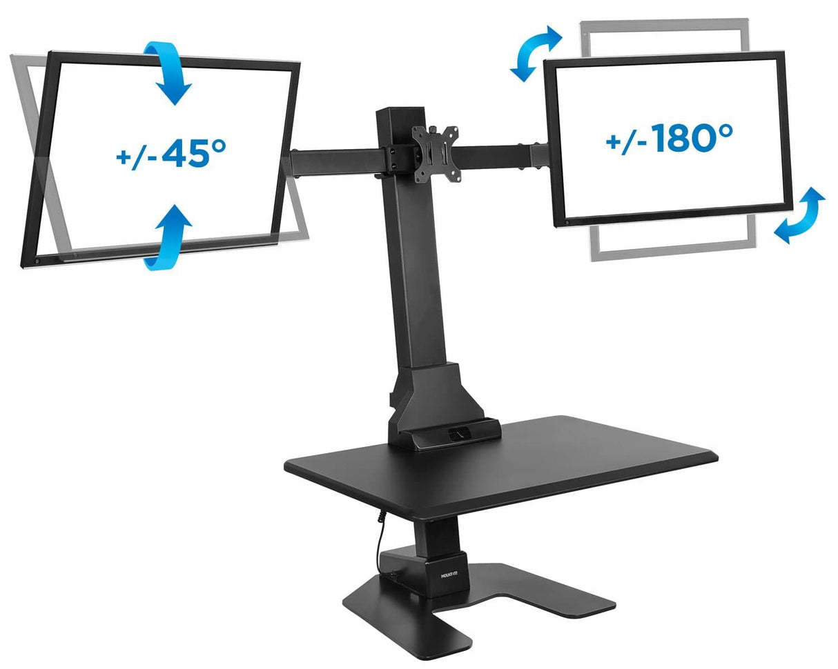 Desk Converters - Electric Standing Desk Converter for 3 Monitors - Mount-It! -