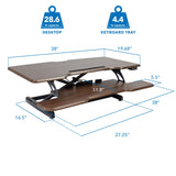 Desk Converters - Electric Standing Desk Converter with 38" Desktop - Mount-It! -