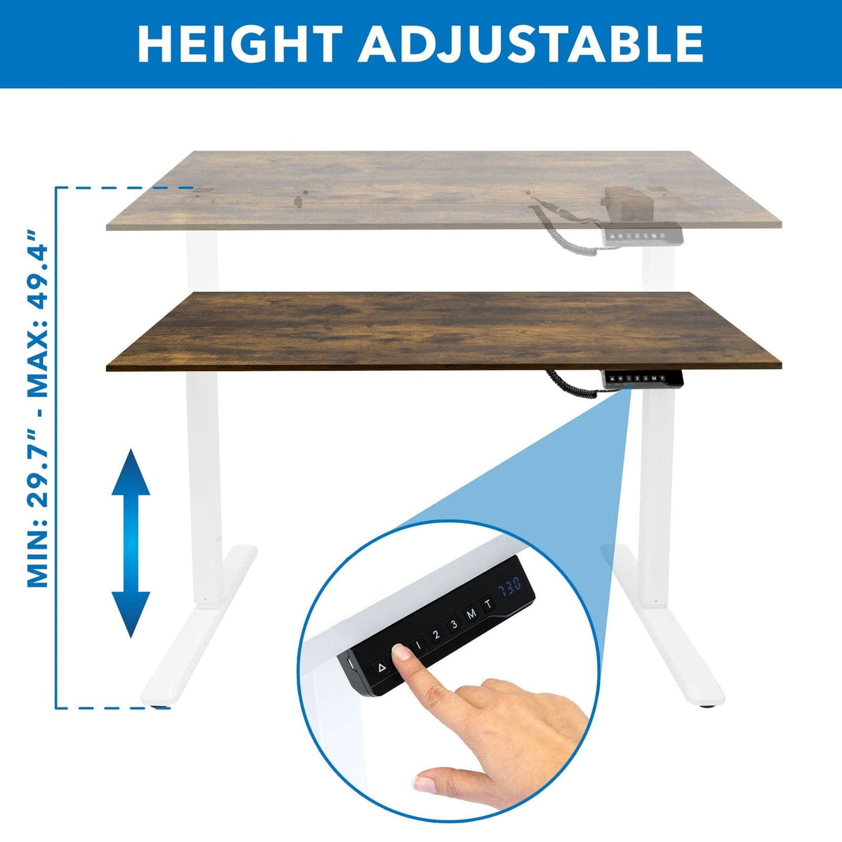 Standing Desk - Electric Standing Desk with 55" Tabletop - White Base - Mount-It! -