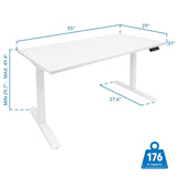 Standing Desk - Electric Standing Desk with 55" Tabletop - White Base - Mount-It! -