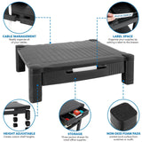 Monitor Risers - Ergonomic, Adjustable Printer, Monitor, & Laptop Stand - Mount-It! - MI-7853A