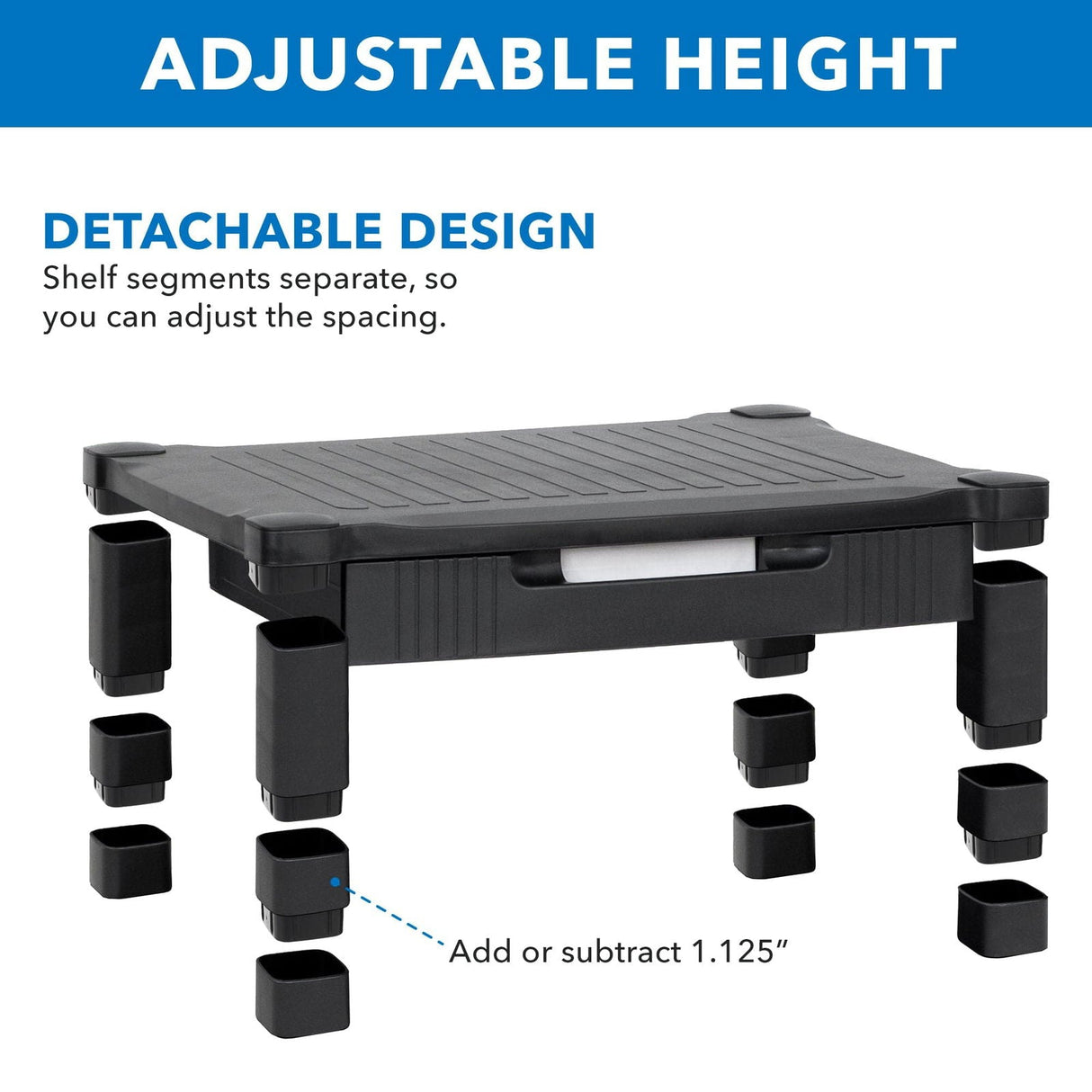 Monitor Risers - Ergonomic, Adjustable Printer, Monitor, & Laptop Stand - Mount-It! - MI-7853A