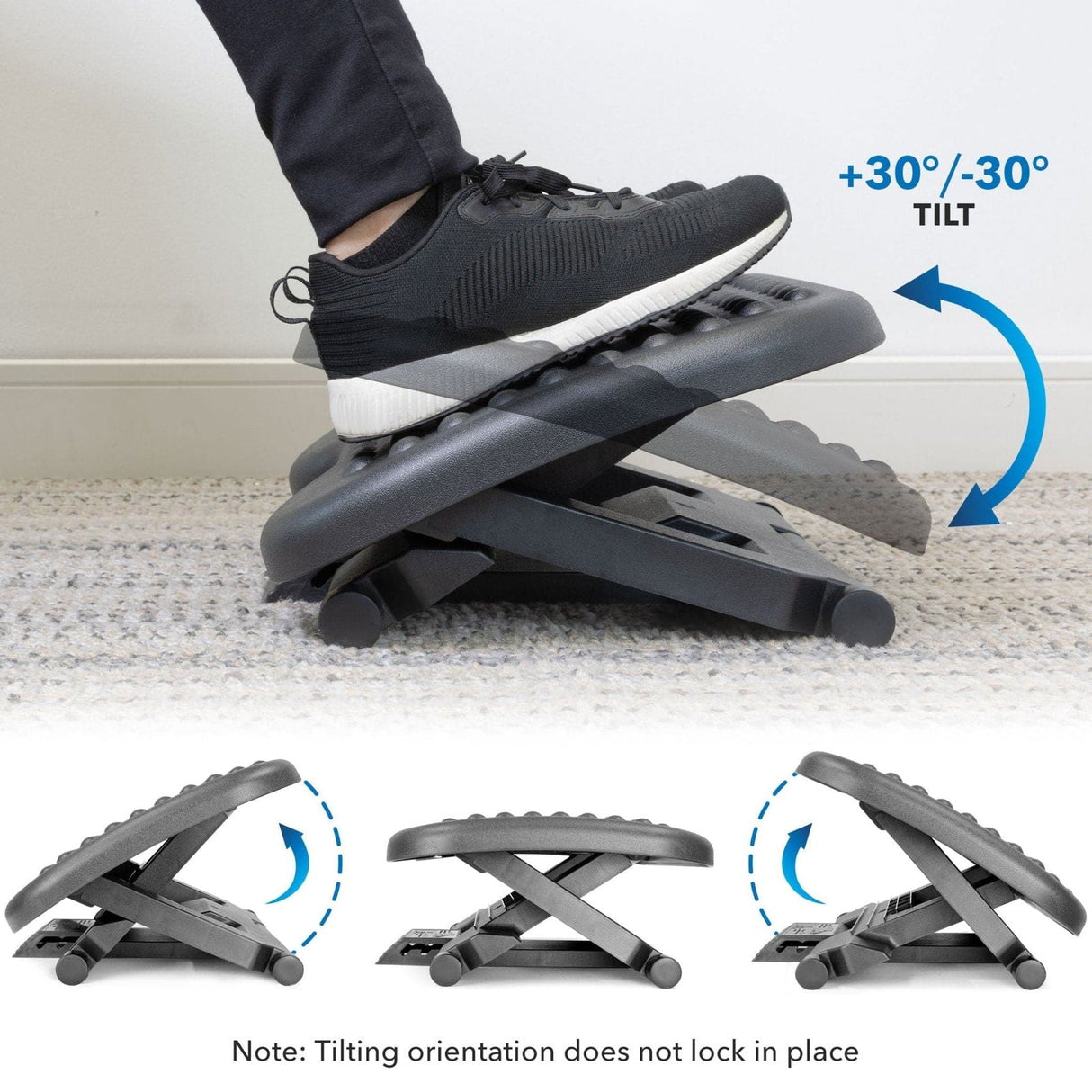 Footrests - Ergonomic Footrest - Adjustable Height & Angle - Mount-It! - MI-7801