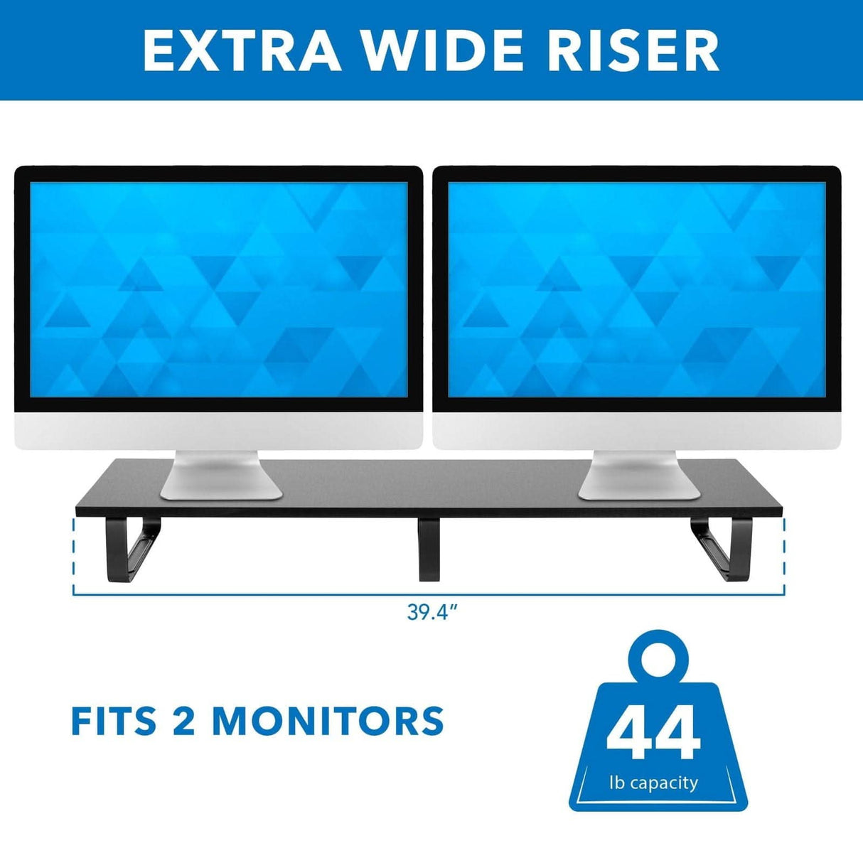 Mount-It! Extra Wide Dual Monitor Riser | holds up to 44 lbs | MI-7267