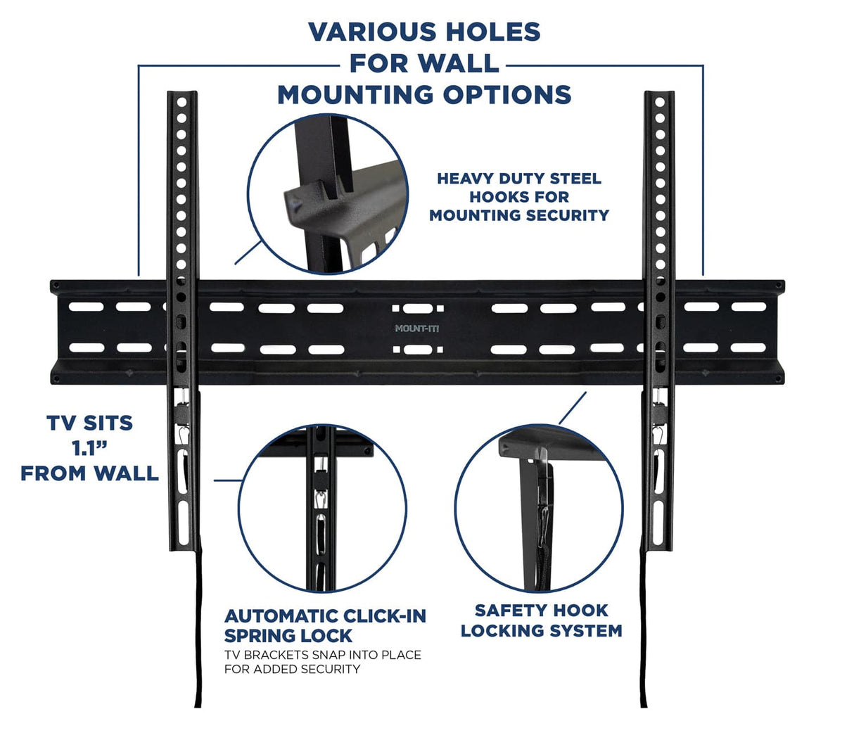 TV Mount - Fixed TV Wall Mount - Mount-It! - MI-13050XL