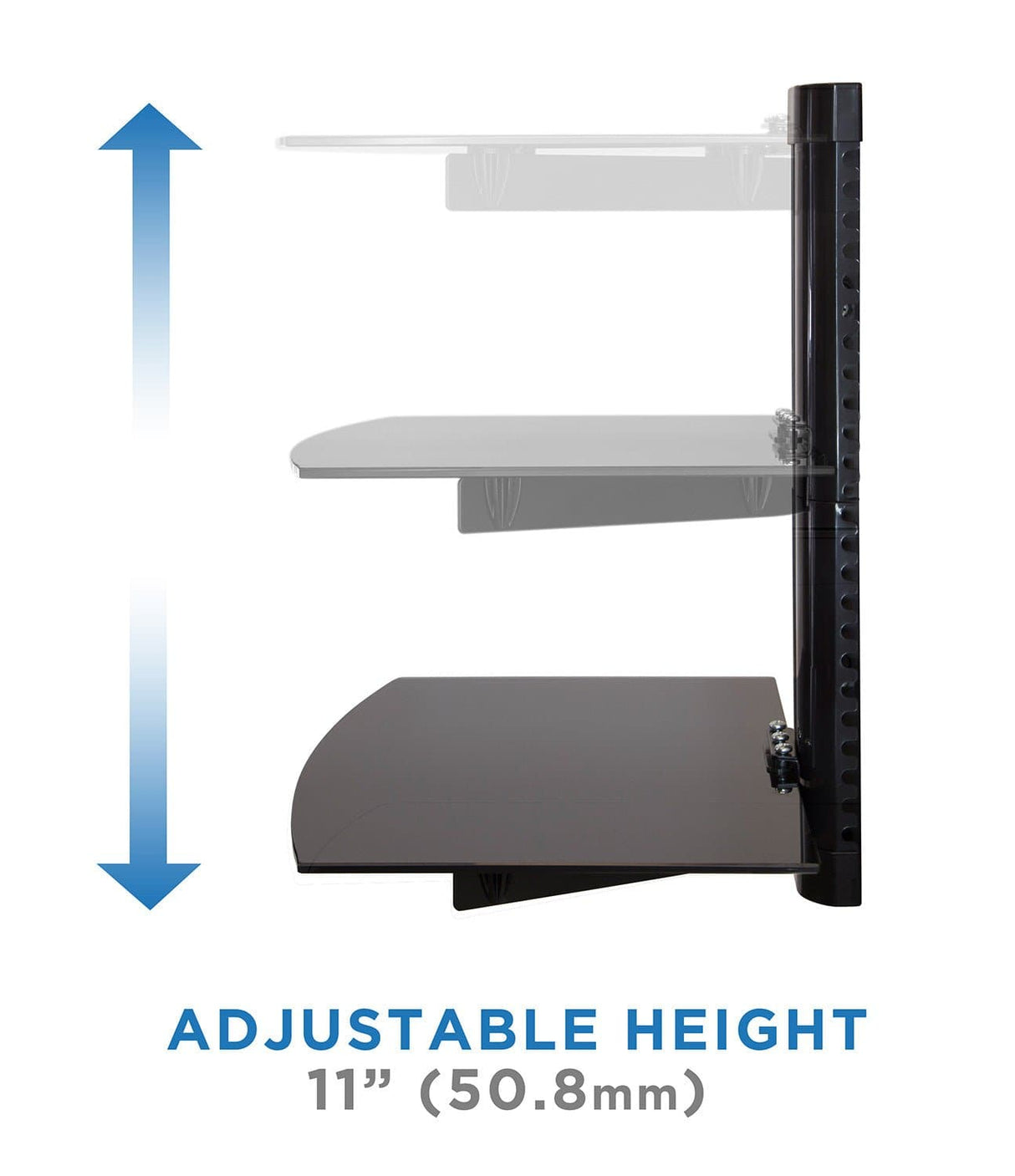 Component Shelves - Floating Wall Mounted Dual Shelf Stand - Mount-It! - MI-892