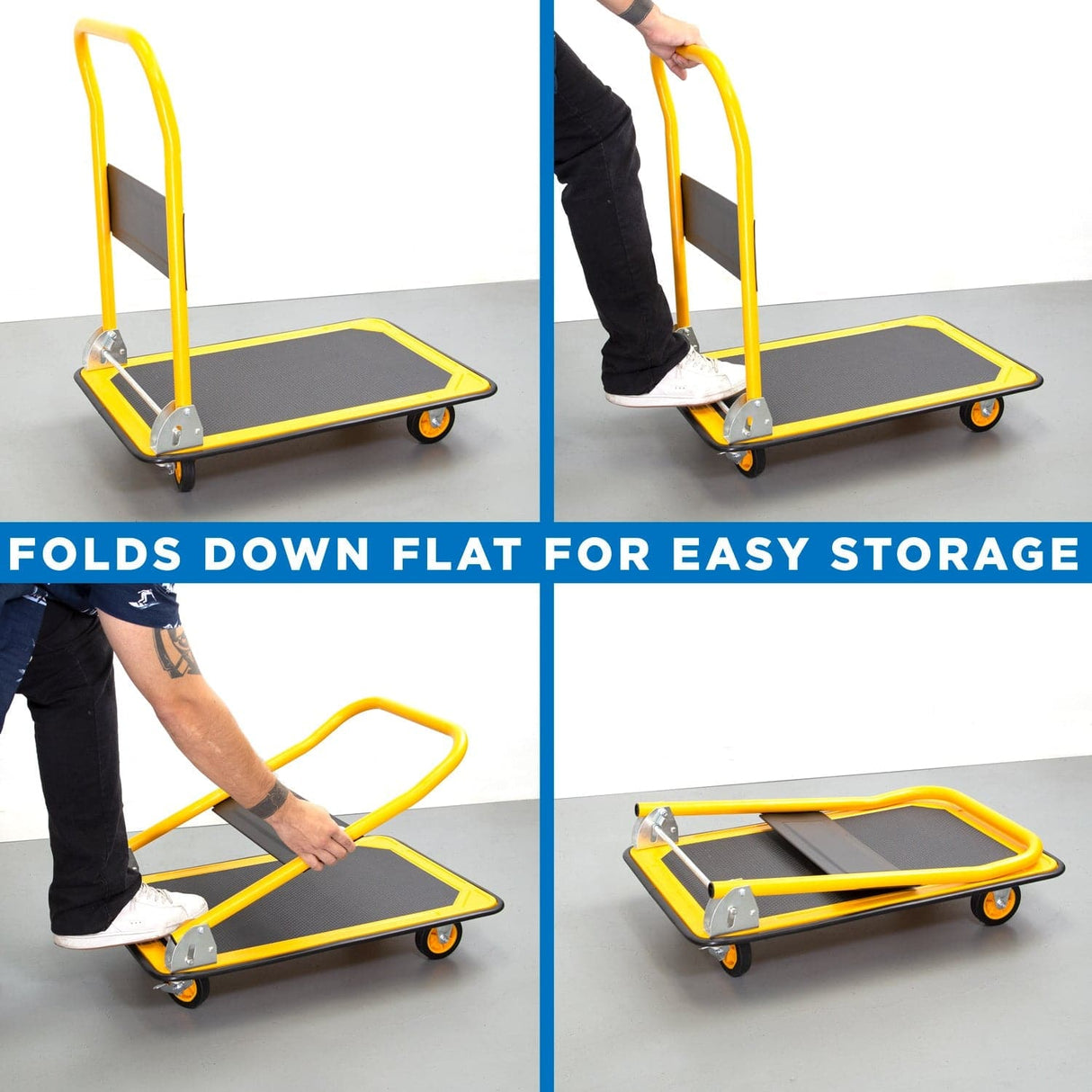 Hand Truck - Foldable Flatbed with Swivel Wheels - Mount-It! - MI-920