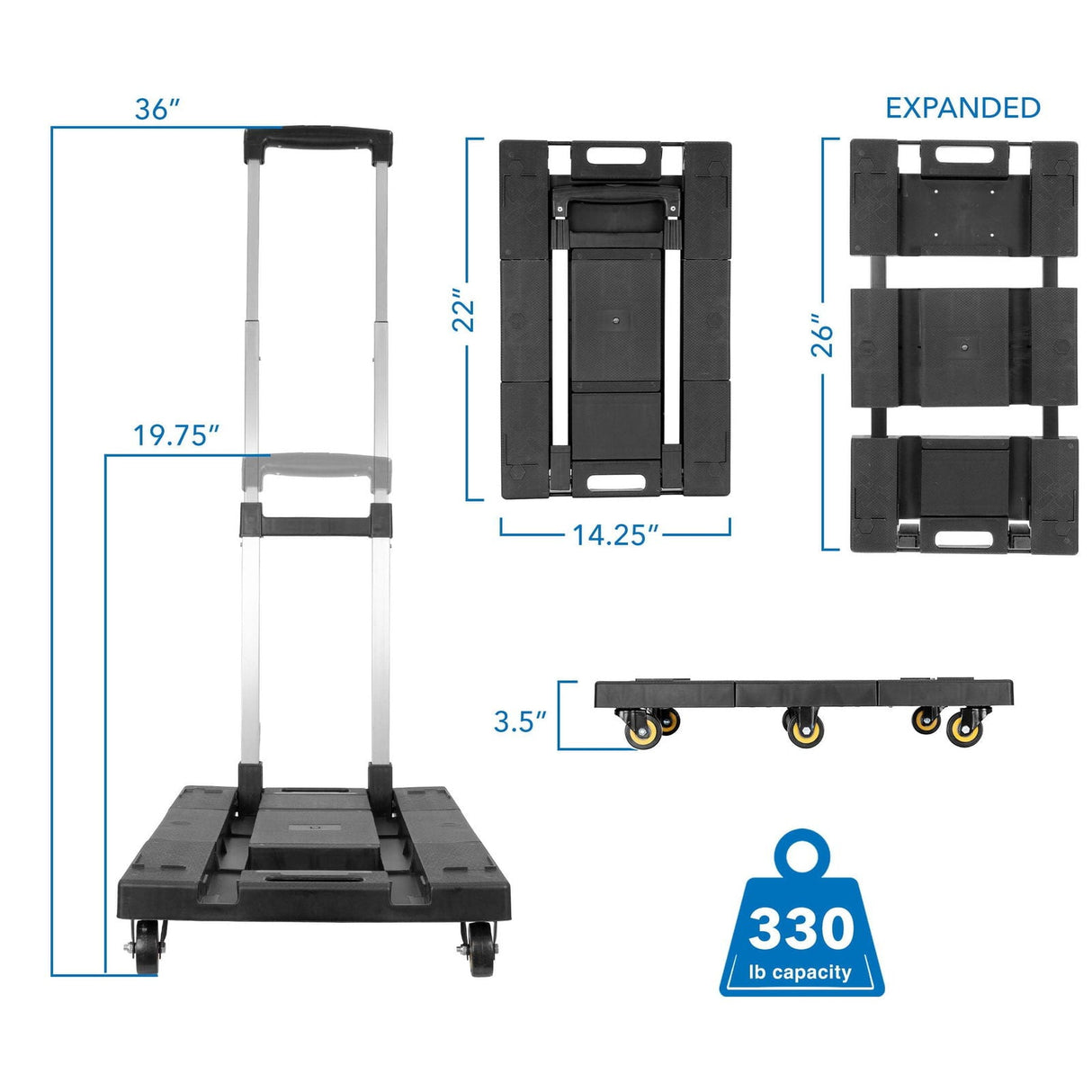 Hand Truck - Folding Hand Truck Dolly - Mount-It! - MI-954