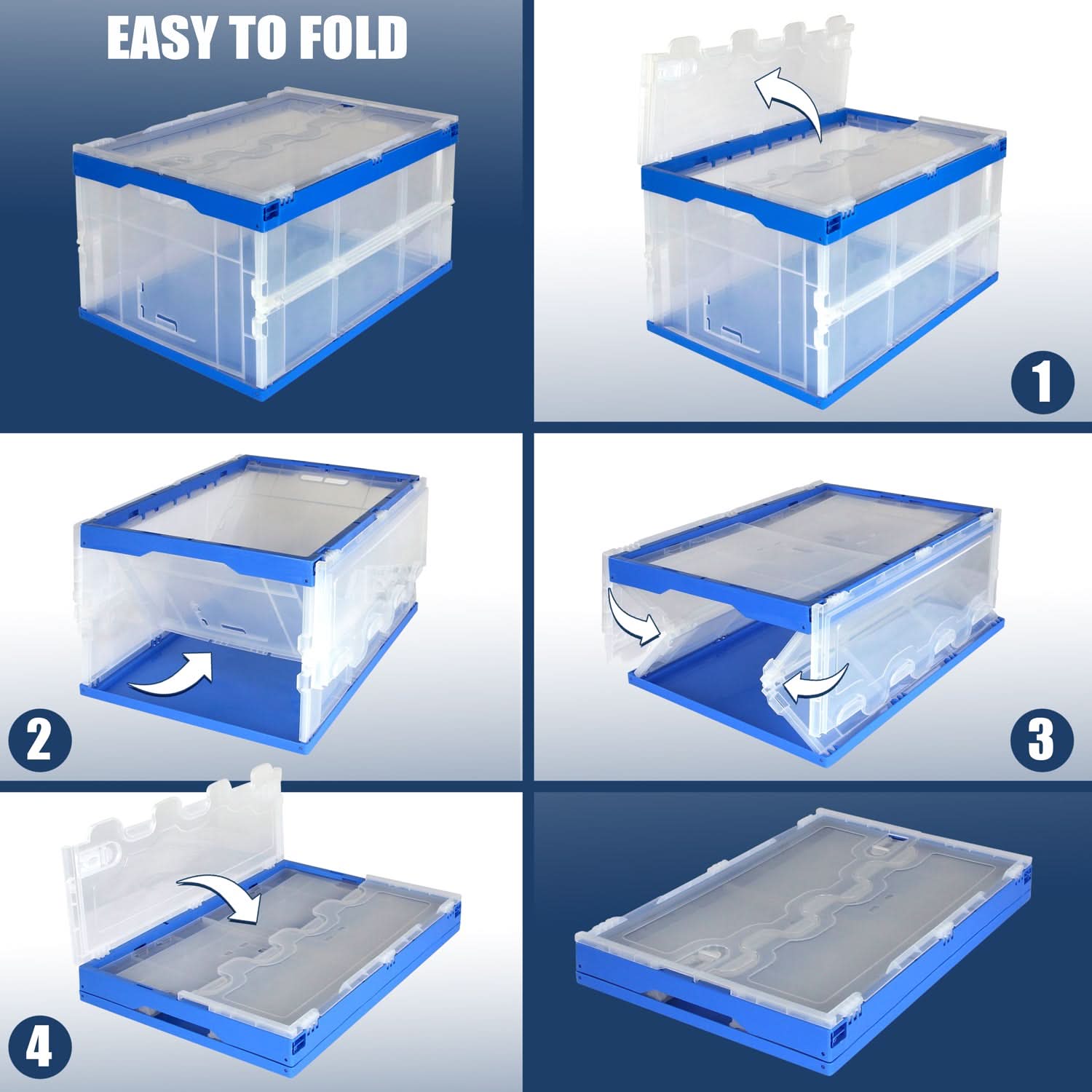 Folding plastic storage containers discount