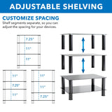 Component Shelves - Four-Tiered Glass A/V Media Stand - Mount-It! - MI-8670