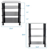 Component Shelves - Four-Tiered Glass A/V Media Stand - Mount-It! - MI-8670