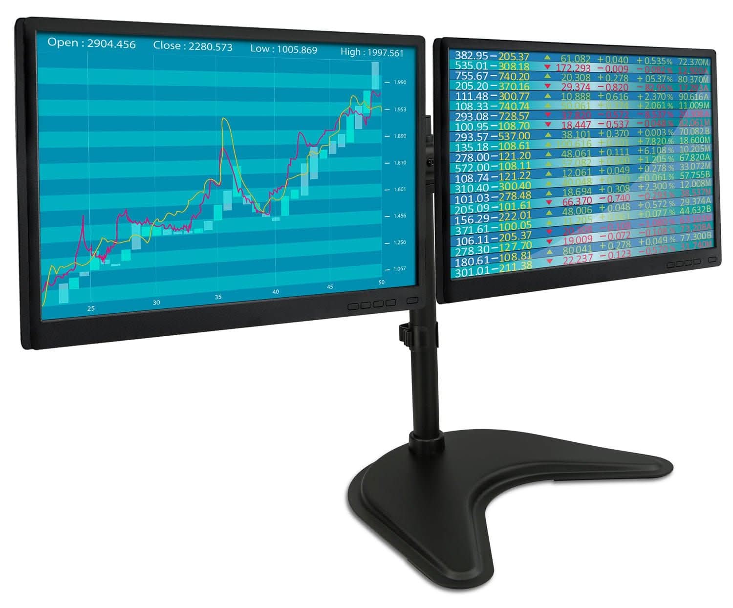 Freestanding Dual Monitor Desk Stand – MI-1781 – Mount-It!