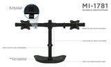 Monitor Stands - Freestanding Dual Monitor Desk Stand - Mount-It! - MI-1781