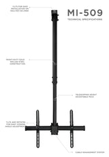 TV Mount - Full Motion Ceiling TV Mount with Long Extension - Mount-It! -