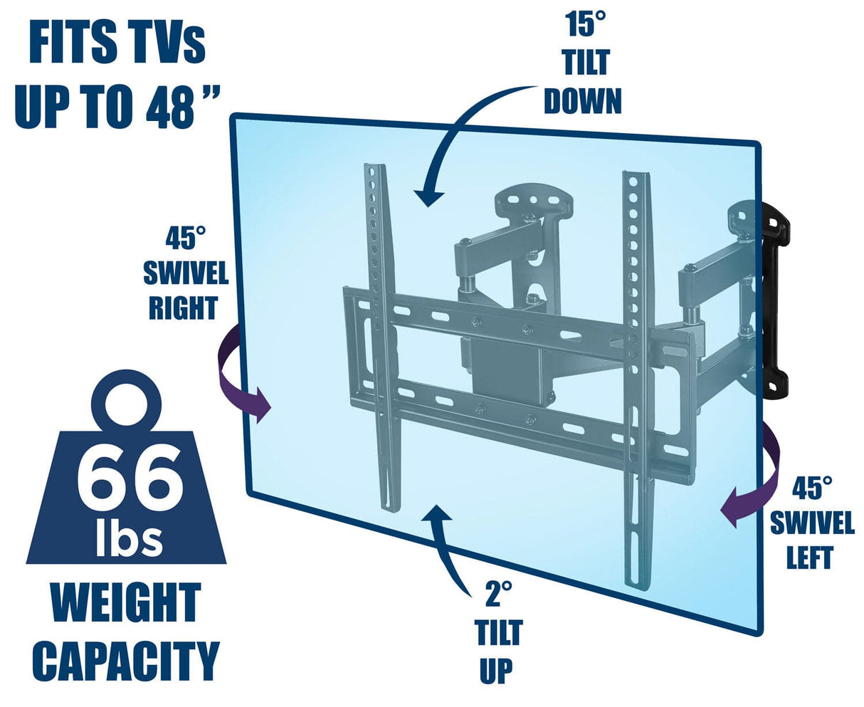 TV Mount - Full Motion Corner TV Wall Mount - Mount-It! - MI-4481