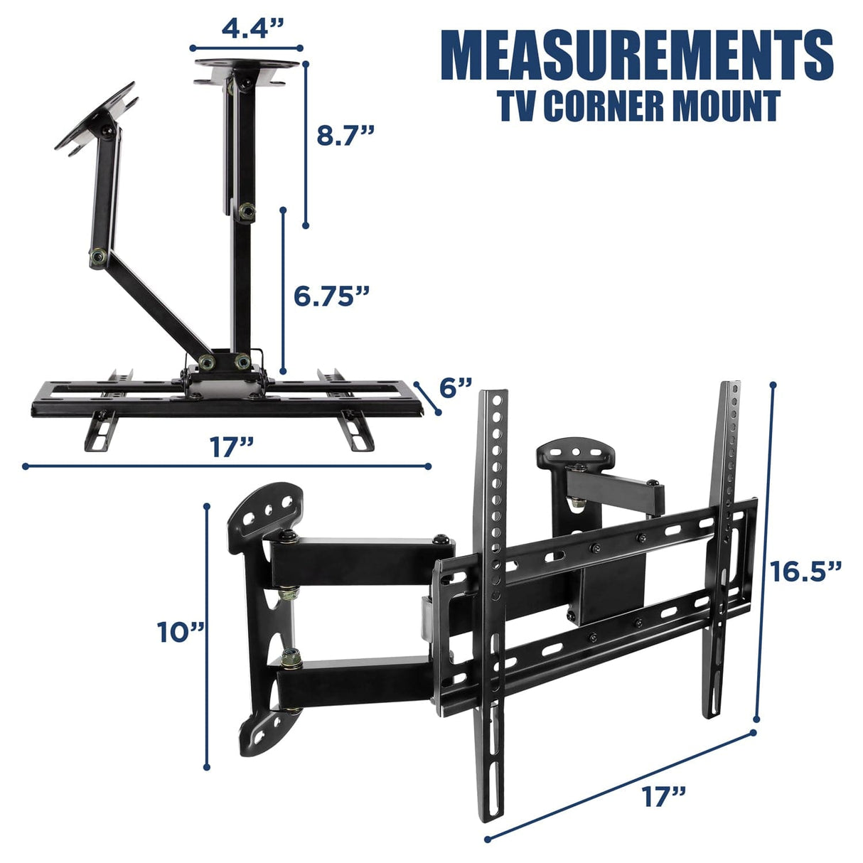 TV Mount - Full Motion Corner TV Wall Mount - Mount-It! - MI-4481