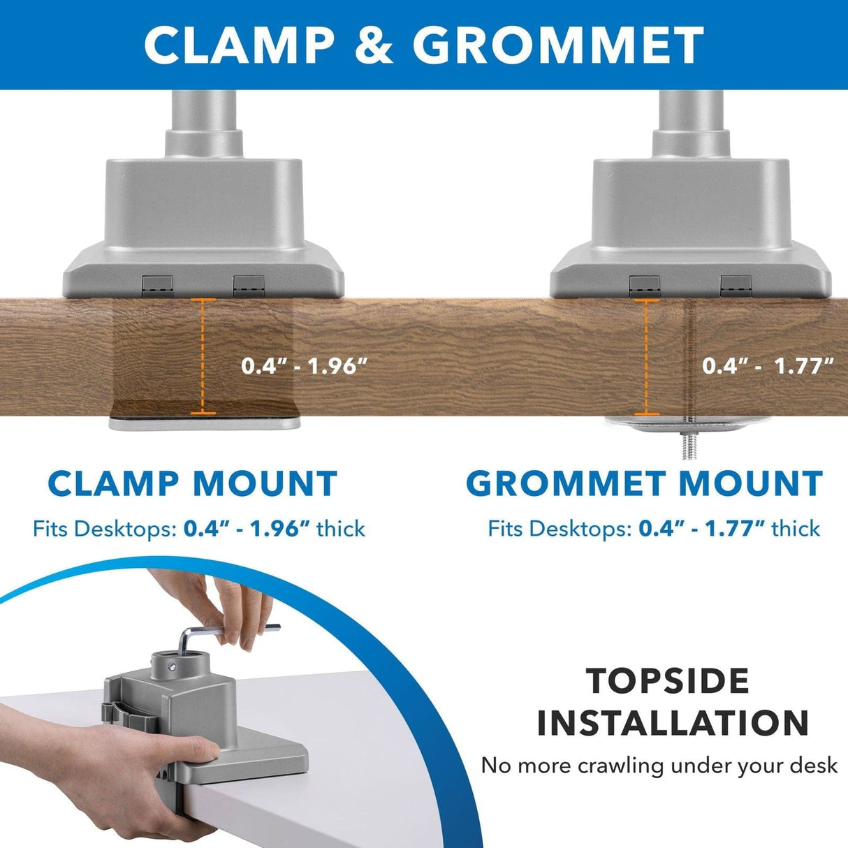 Monitor Mount - Full Motion Dual Monitor Desk Mount, Height Adjustable with Gas Spring Arms - Mount-It! - MI-6772