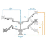 Monitor Mount - Full Motion Dual Monitor Desk Mount, Height Adjustable with Gas Spring Arms - Mount-It! - MI-6772