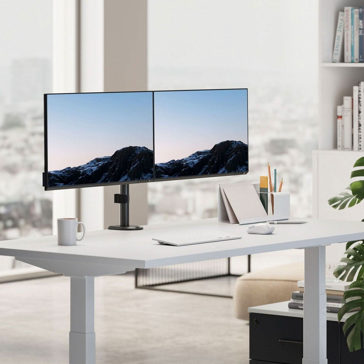 Mechanical Arm Dual Ultrawide Monitor Desk Mount - Up to 35 Screens - VIVO - de Mechanical Arm Dual Ultrawide Monitor Desk Mount - Up to 35 Screens - VIVO - de
