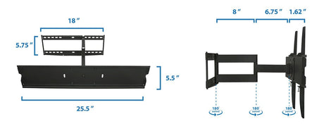 TV Mount - Full-Motion High Weight Capacity TV Mount - Mount-It! - MI-346L